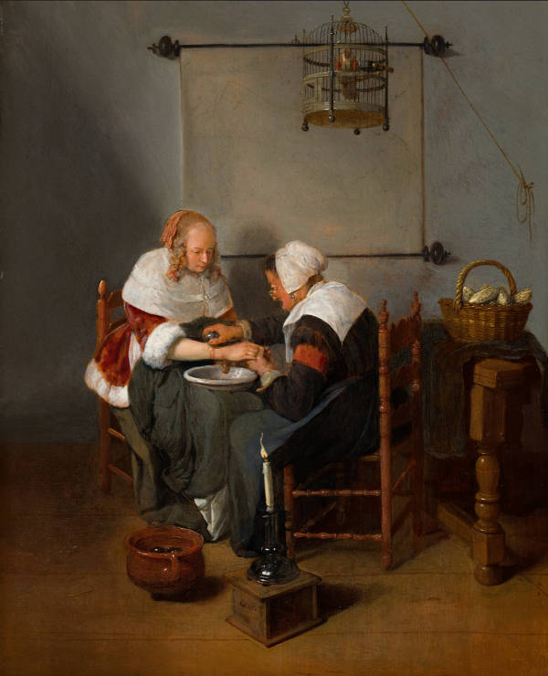 An Old Woman Bleeding a Young Woman, Quiringh van Brekelenkam