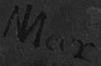 an enhanced image of the signautre of Johannes Vermeer's Ladt Writing a Letter with her Maid