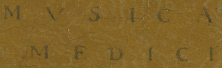 Inscription of the virginal lid in Johannes Vermeer's The Music Lesson
