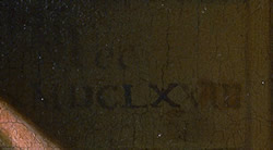 signature of Johannes Vermeer's The Astronomer