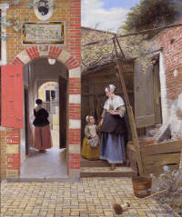 The Courtyard of a House in Delft, Pieter de Hooch