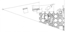 Plan view of The Art of Painting by Johannes Vermeer (drawing by Philip Steadman)