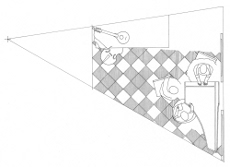 Plan view of The Art of Painting by Johannes Vermeer (drawing by Philip Steadman)