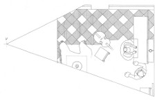 Plan view of The Music Lesson by Johannes Vermeer (drawing by Philip Steadman)