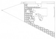 Plan view of The Glass of Wine by Johannes Vermeer (drawing by Philip Steadman)