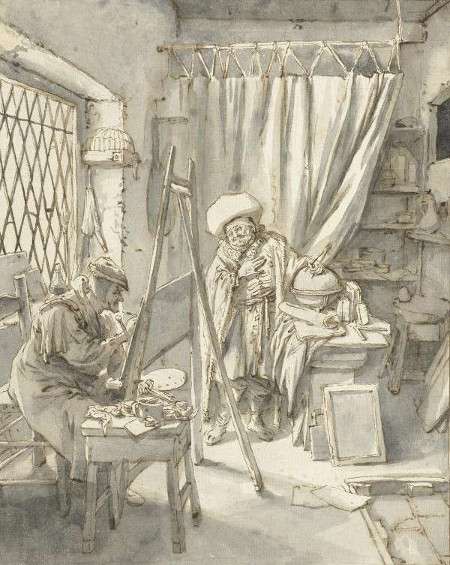 An Artist with a Model in his Studio, Cornelis Dusart