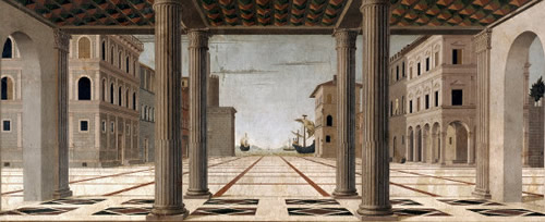 Architectural Fantasy with Susanna and the Elders, Dirk van Delen, c. 1619-1671, Oil on canvas, 105 x 137 cm., Museum Boijmans Van Beuningen, Rotterdam