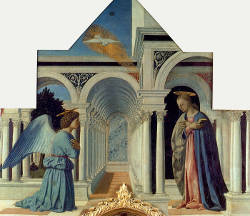 Polyptych of St. Anthony (detail), Piero della Francesca, 1470, Oil and tempera on panel, 338 x 230 cm., Galleria Nazionale dell'Umbria, Perugia