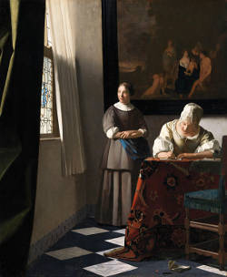 Lady Writing a Letter with Her Maid, Johannes Vermeer