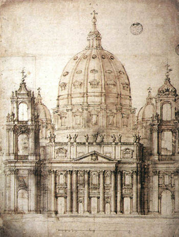 Façade of St. Peter's with Semi-detached Towers, Gian Lorenzo Bernini