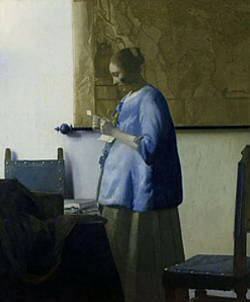 Woman in Blue Reading a Letter, Johannes Vermeer
