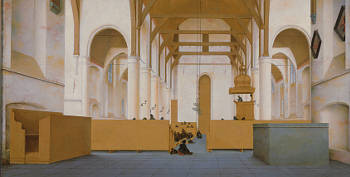 Interior of the Sint-Odulphuskerk in Assendelft,  Pieter Jansz. Saenredam 