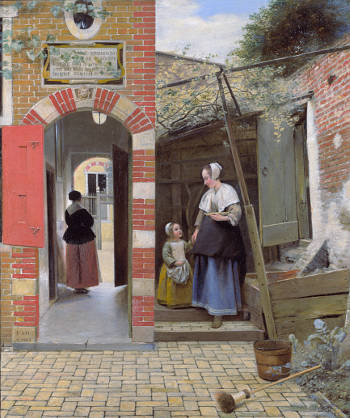 The Courtyard of a House in Delft, Pieter de Hooch