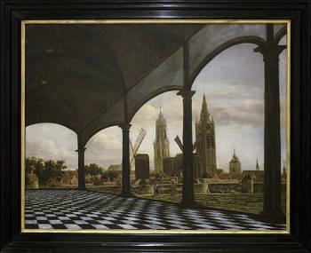 View of Delft with a Fantasy Loggia, Daniel Vosmaer