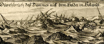 Scene illustrating the breaking of the dyke at Den Helder in 1675, After Romeyn de Hooghe