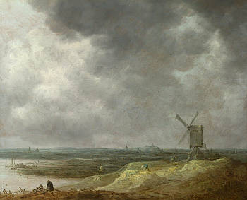 A Windmill by a River, Jan van Goyen
