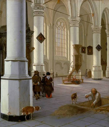 Interior of the Oude Kerk, Delft, Hendrick Cornelisz. van Vliet 