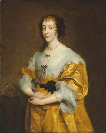 Portrait of Queen Henrietta Maria, Studio of Anthony van Dyck