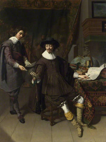 Portrait of Constantijn Huygens and his (?) Clerk, Thomas de Keyser