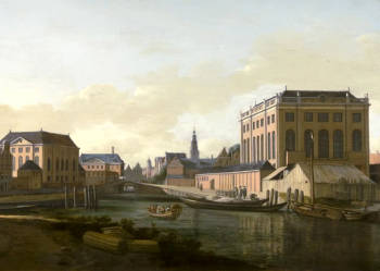 View of the Great and Portuguese Synagogues in Amsterdam, Gerrit Berckheyde