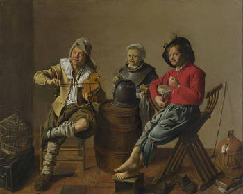 Two Boys and a Girl making Music, Jan Miense Molenaer 