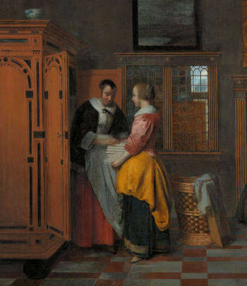 Interior with Women beside a Linen Cupboard,  Pieter de Hooch