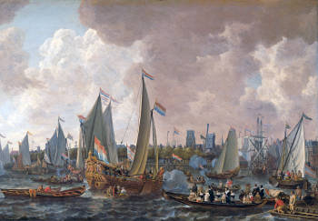 The arrival of King Charles II of England in Rotterdam, 24 May 1660, Lieve Verschuier