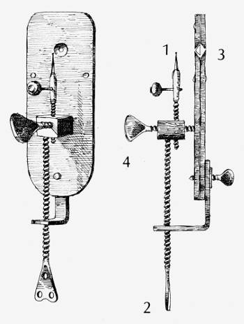 Envgraving of Van Leeuwenhoek's microsope, Anonymous