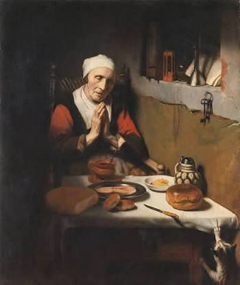 Old Woman Saying Grace, Known as 'The Prayer without End' Nicolas Maes