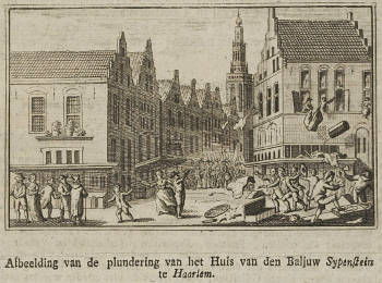 Looting (1672) of the house  belonging to Cornelius Ascanius I van Sypesteyn Cornelisz.vand his Wife, Maria van der Horn, Anonymous