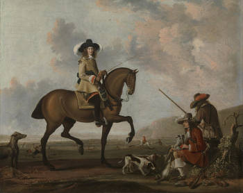 A Gentleman on Horseback with Two Gamekeepers with Dogs, Anonymous