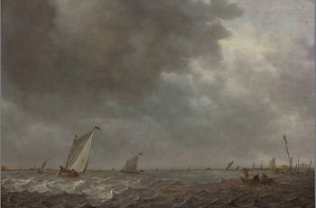 Sailing  Vessels on a Lake, Jan van Goyen