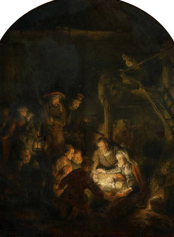 Adoration of the Shepherds, Rembrandt van Rijn
