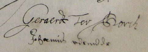 Signatures of Johannes Vermeer and Gerrit ter Borch Notarial Document in Delft