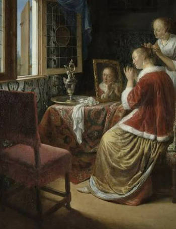 A Young Woman at Her Toilet, Gerrit Dou