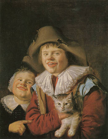 Children Playing with a Cat