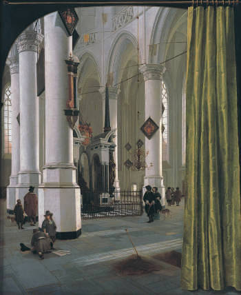 Interior of the Nieuwe Kerke, Delft, with the tomb of William the Silent, Prince of Orange, Hendrick Cornelisz. van Vliet