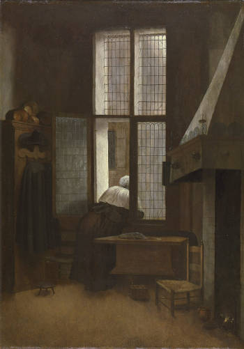 Sick Woman by a Fireplace, Jacobus Vrel