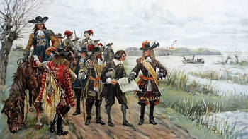 William of Orange Inspects the Dutch Waterline, 1672, J. Hoynck van Papendrecht