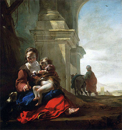 Rest on the Flight into Egypt, Jan Baptist Weenix