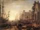 Port Scene with Villa Medici. Claude Lorrain