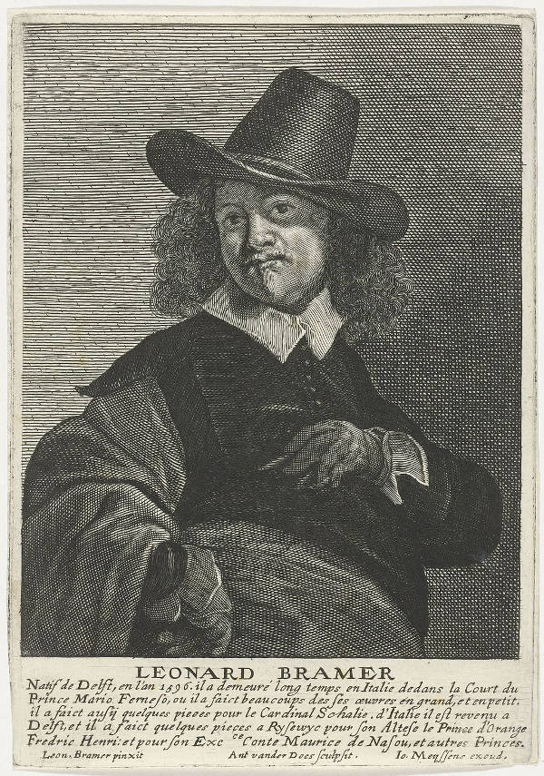 Portrait of Leonard Bramer in Cornelis de Bie's Gulden Cabinet, After Leonaert Bramer